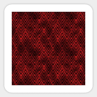 Diamond Chevrons in Black and Ruby Red Vintage Faux Foil Art Deco Vintage Foil Pattern Sticker